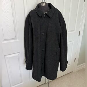 London Fog Dark Gray XXL Wool Blend Down lined Men’s Overcoat coat jacket